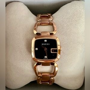 Gucci G Ya125512 Black Diamond Stainless Steel Ladies Watch